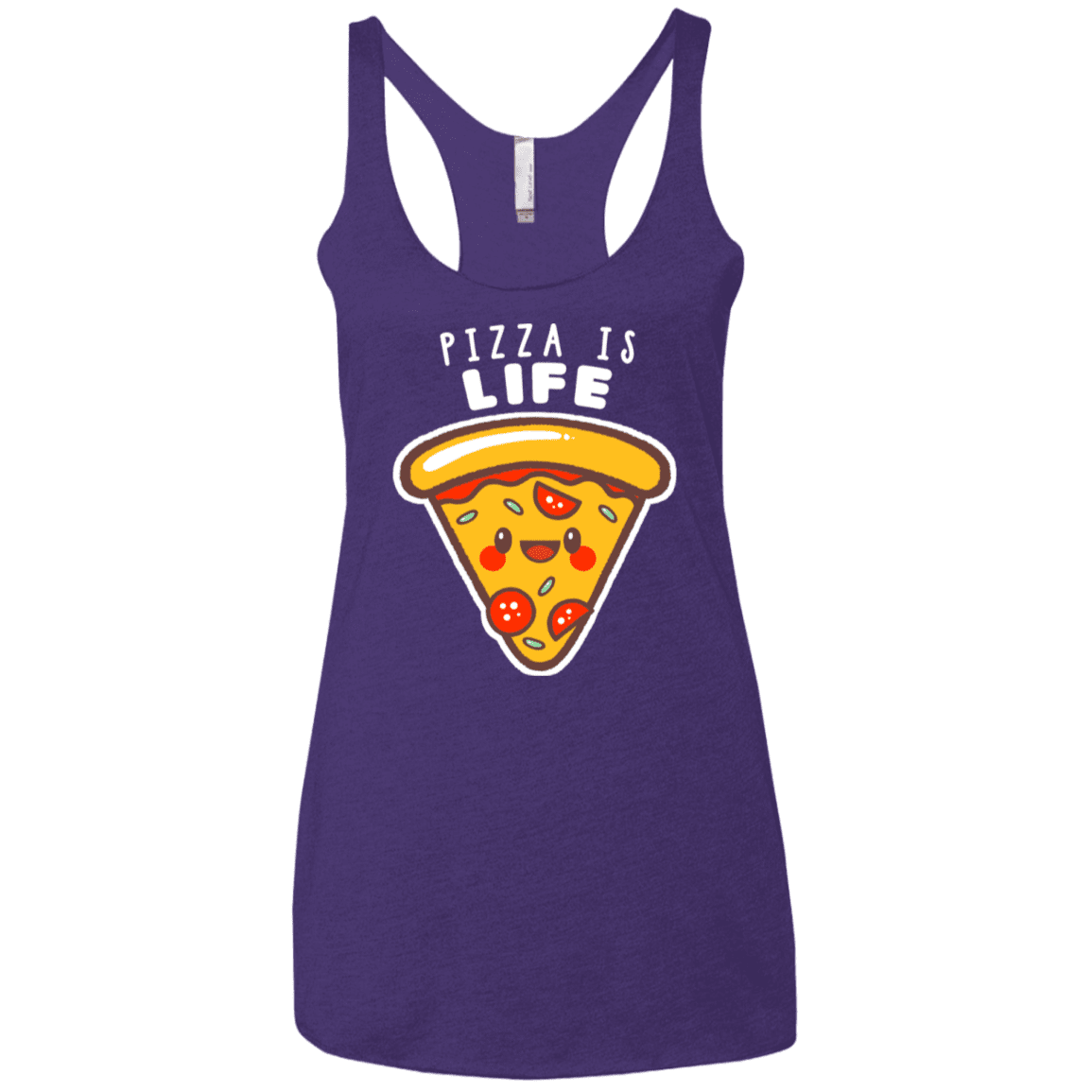 T-Shirts Purple Rush / X-Small Pizza is Life Women's Triblend Racerback Tank