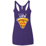 T-Shirts Purple Rush / X-Small Pizza is Life Women's Triblend Racerback Tank