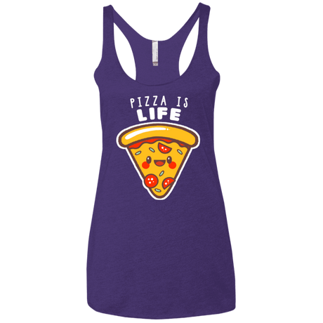 T-Shirts Purple Rush / X-Small Pizza is Life Women's Triblend Racerback Tank