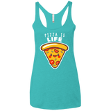 T-Shirts Tahiti Blue / X-Small Pizza is Life Women's Triblend Racerback Tank