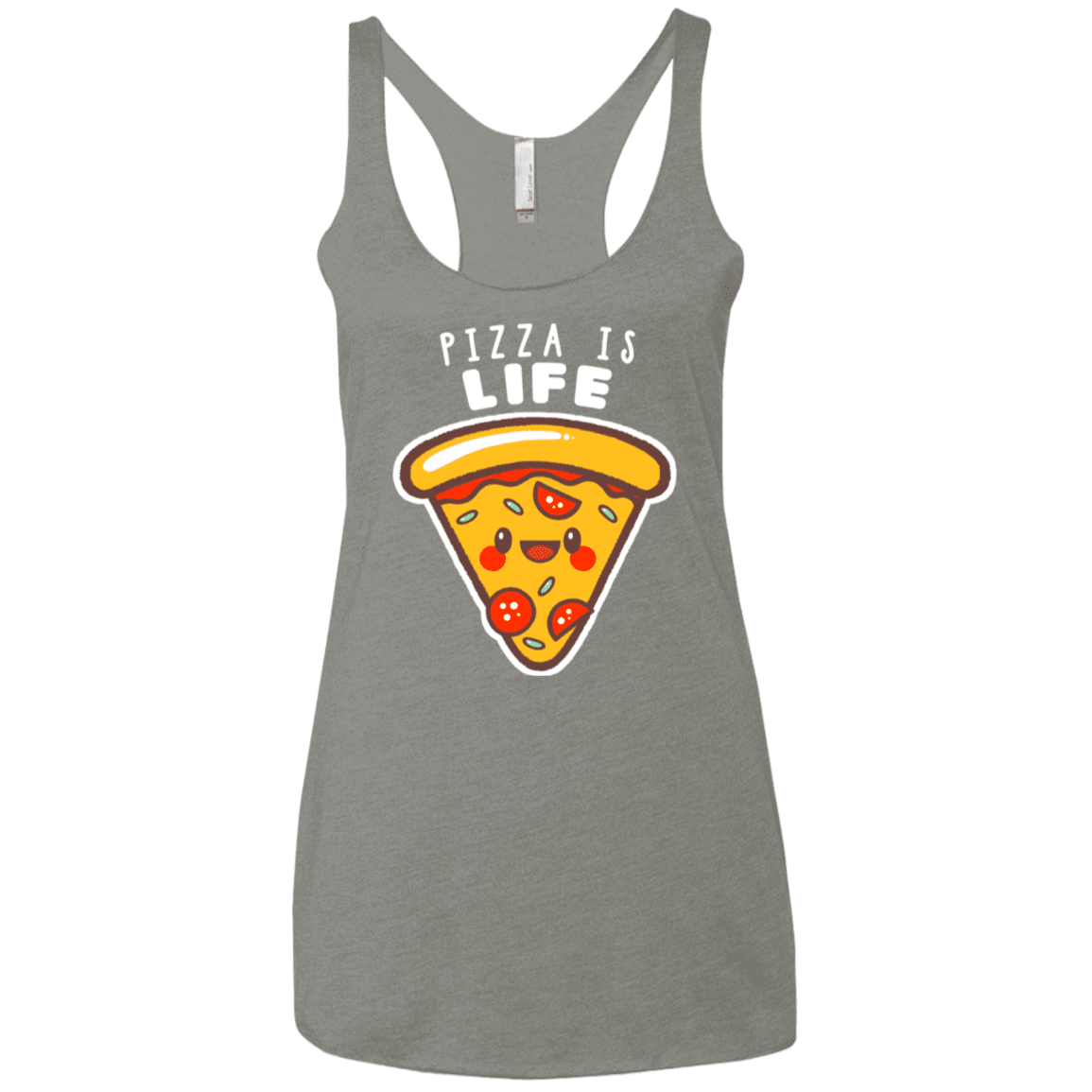 T-Shirts Venetian Grey / X-Small Pizza is Life Women's Triblend Racerback Tank