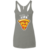 T-Shirts Venetian Grey / X-Small Pizza is Life Women's Triblend Racerback Tank