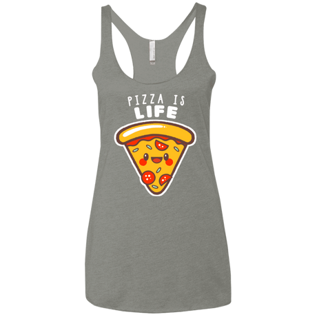 T-Shirts Venetian Grey / X-Small Pizza is Life Women's Triblend Racerback Tank