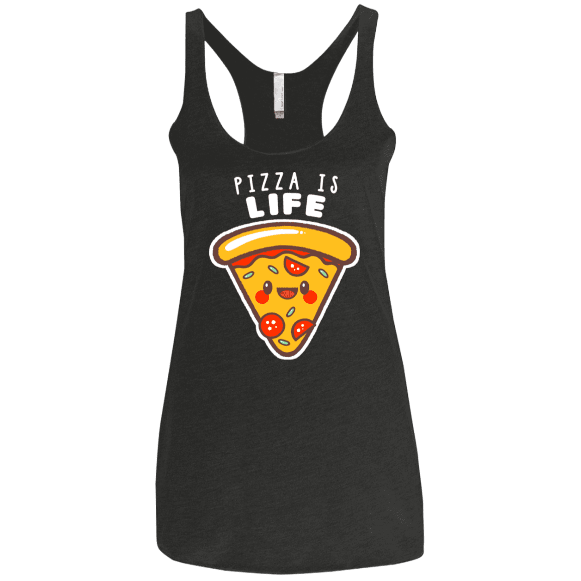 T-Shirts Vintage Black / X-Small Pizza is Life Women's Triblend Racerback Tank