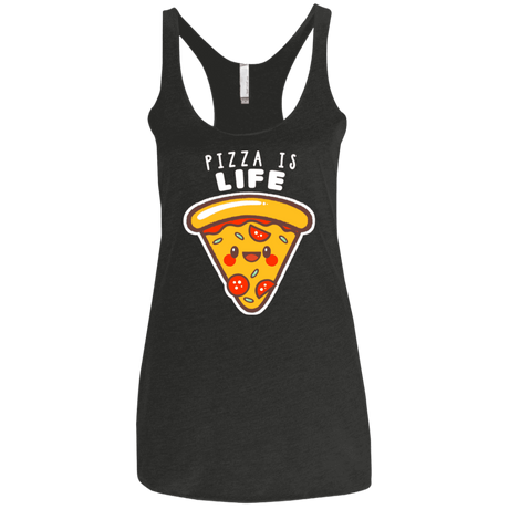 T-Shirts Vintage Black / X-Small Pizza is Life Women's Triblend Racerback Tank