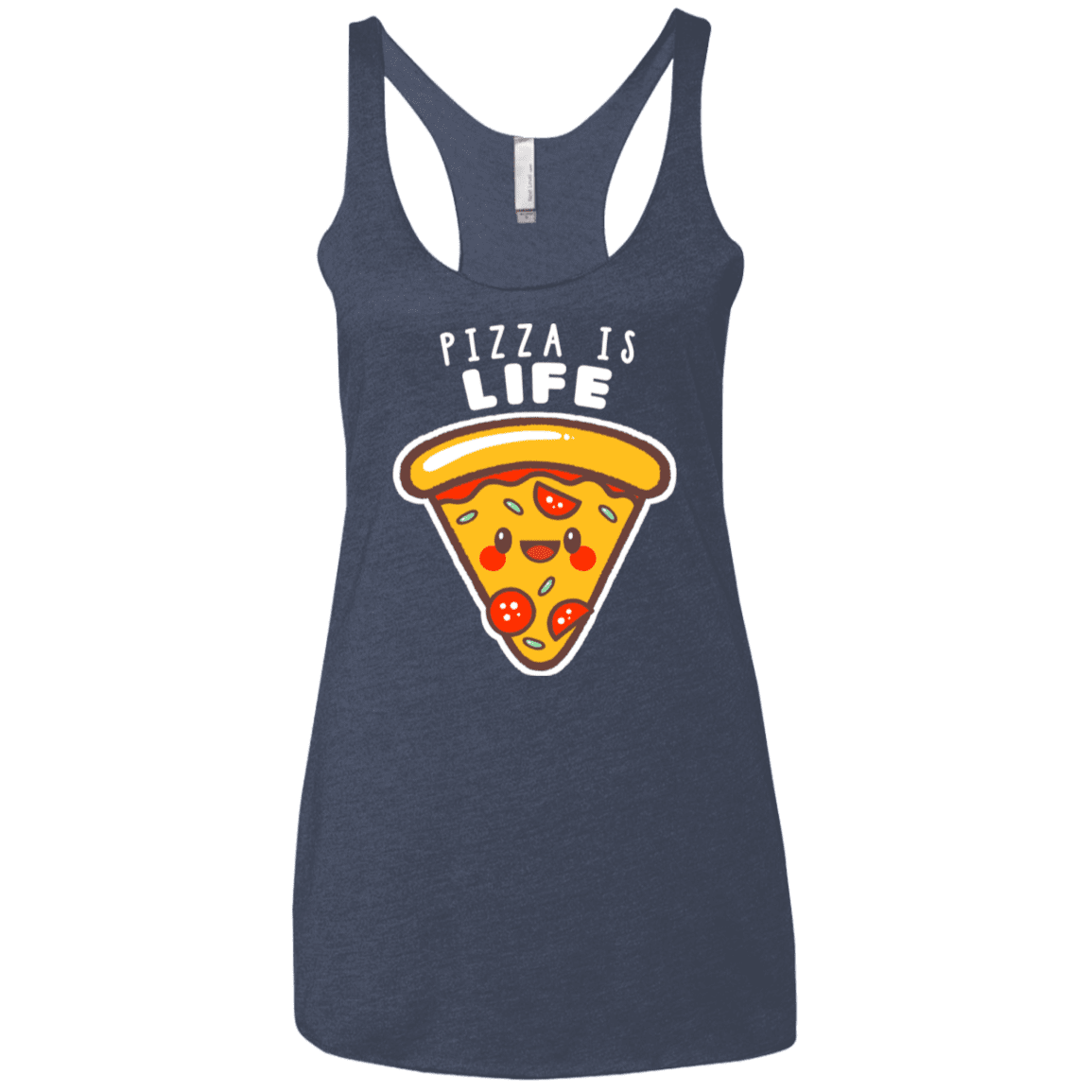 T-Shirts Vintage Navy / X-Small Pizza is Life Women's Triblend Racerback Tank