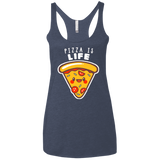 T-Shirts Vintage Navy / X-Small Pizza is Life Women's Triblend Racerback Tank