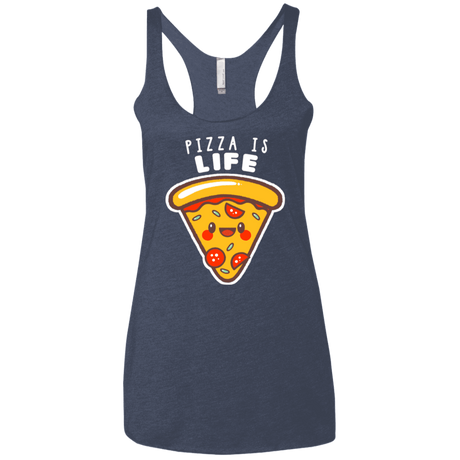 T-Shirts Vintage Navy / X-Small Pizza is Life Women's Triblend Racerback Tank