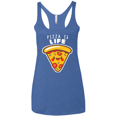 T-Shirts Vintage Royal / X-Small Pizza is Life Women's Triblend Racerback Tank