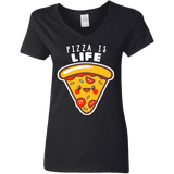 T-Shirts Black / S Pizza is Life Women's V-Neck T-Shirt