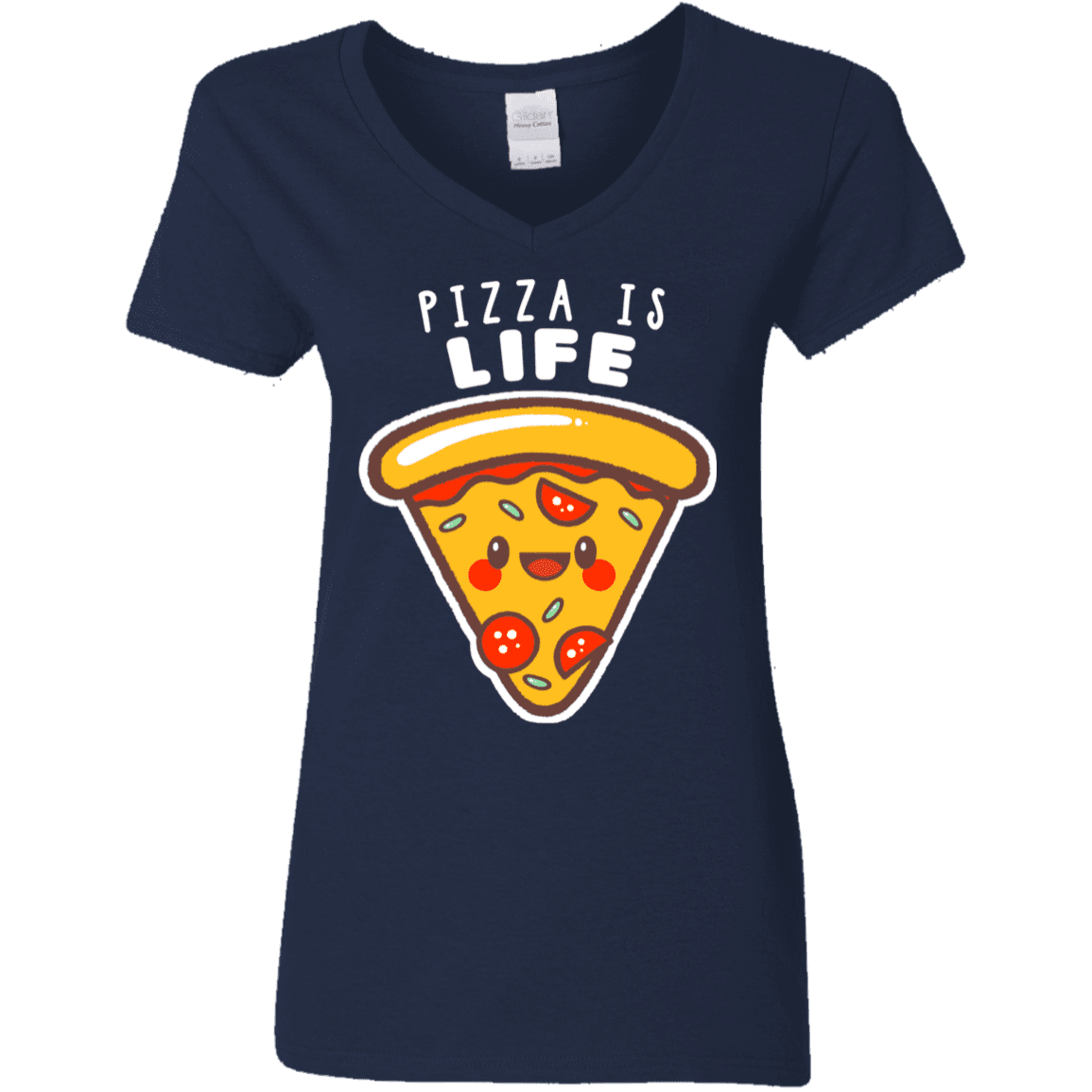 T-Shirts Navy / S Pizza is Life Women's V-Neck T-Shirt