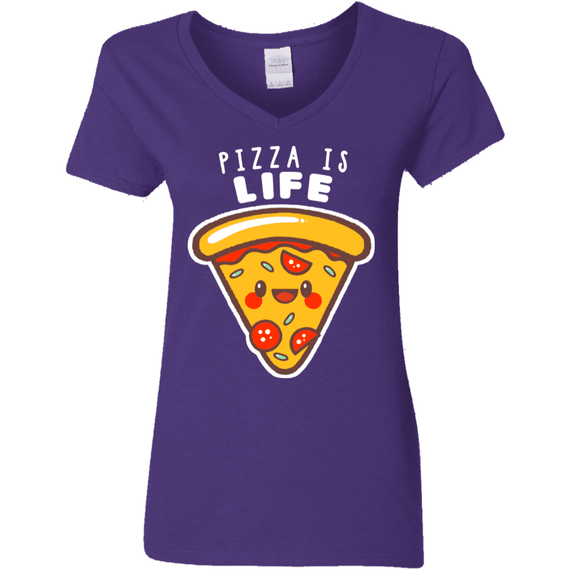 T-Shirts Purple / S Pizza is Life Women's V-Neck T-Shirt