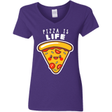 T-Shirts Purple / S Pizza is Life Women's V-Neck T-Shirt