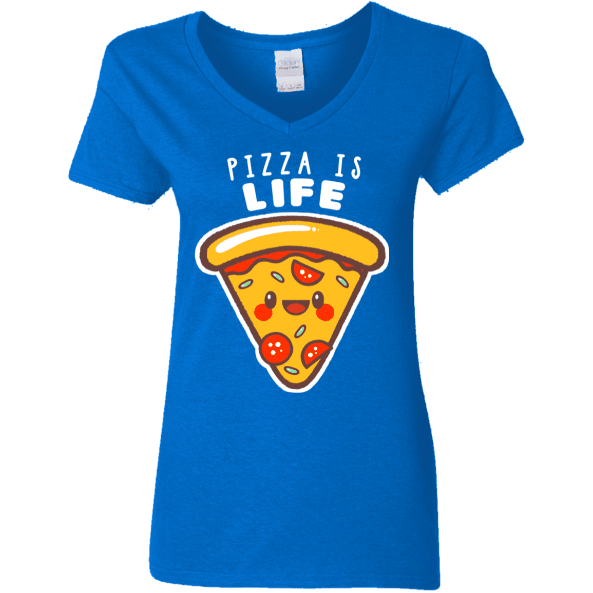 T-Shirts Royal / S Pizza is Life Women's V-Neck T-Shirt