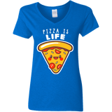 T-Shirts Royal / S Pizza is Life Women's V-Neck T-Shirt