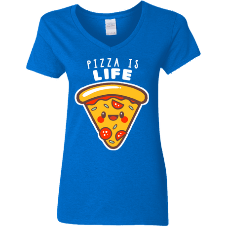 T-Shirts Royal / S Pizza is Life Women's V-Neck T-Shirt