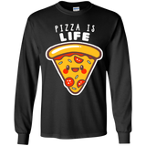T-Shirts Black / YS Pizza is Life Youth Long Sleeve T-Shirt
