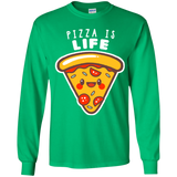 T-Shirts Irish Green / YS Pizza is Life Youth Long Sleeve T-Shirt
