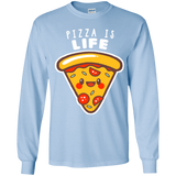 T-Shirts Light Blue / YS Pizza is Life Youth Long Sleeve T-Shirt