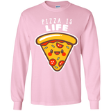 T-Shirts Light Pink / YS Pizza is Life Youth Long Sleeve T-Shirt