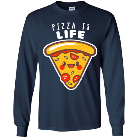 T-Shirts Navy / YS Pizza is Life Youth Long Sleeve T-Shirt