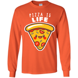 T-Shirts Orange / YS Pizza is Life Youth Long Sleeve T-Shirt