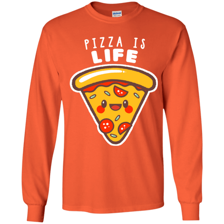 T-Shirts Orange / YS Pizza is Life Youth Long Sleeve T-Shirt
