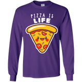 T-Shirts Purple / YS Pizza is Life Youth Long Sleeve T-Shirt