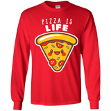 T-Shirts Red / YS Pizza is Life Youth Long Sleeve T-Shirt