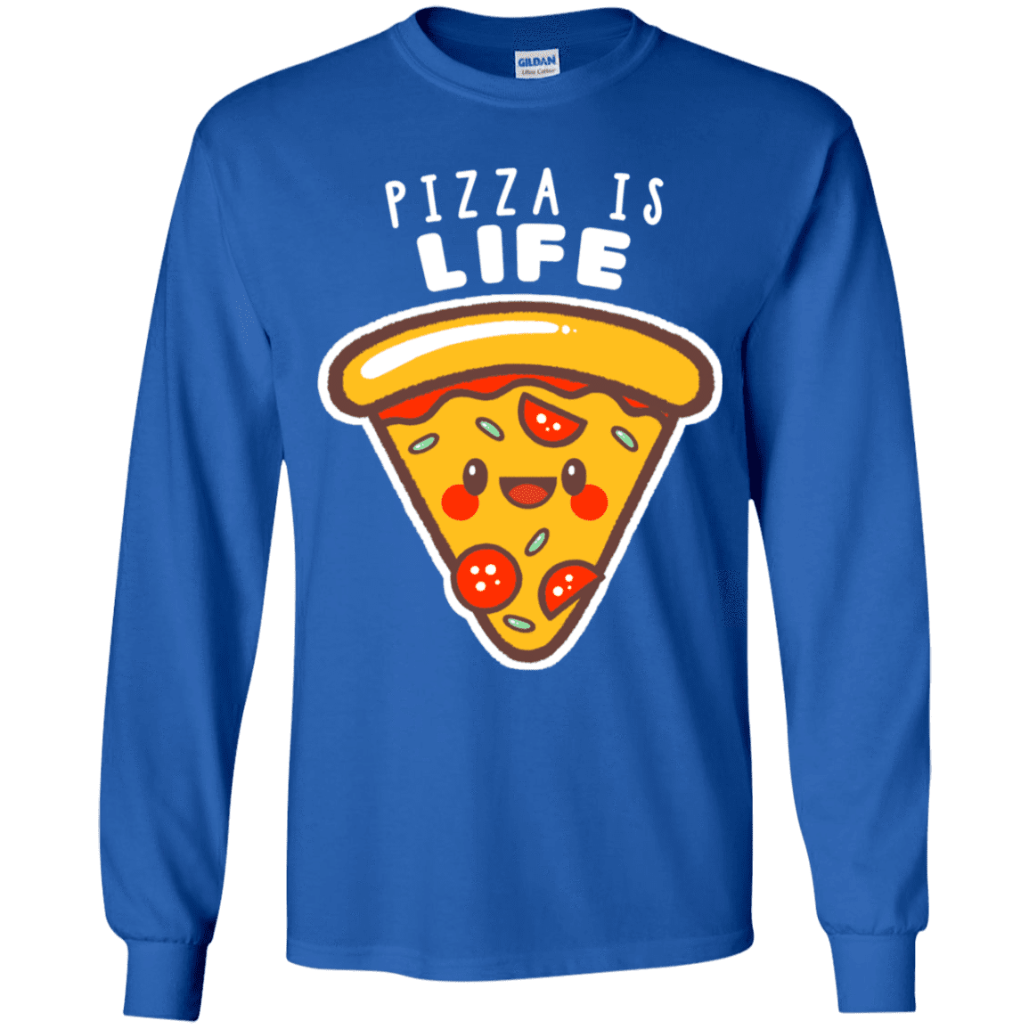 T-Shirts Royal / YS Pizza is Life Youth Long Sleeve T-Shirt