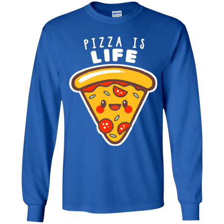 T-Shirts Royal / YS Pizza is Life Youth Long Sleeve T-Shirt