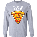 T-Shirts Sport Grey / YS Pizza is Life Youth Long Sleeve T-Shirt