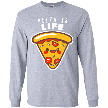 T-Shirts Sport Grey / YS Pizza is Life Youth Long Sleeve T-Shirt