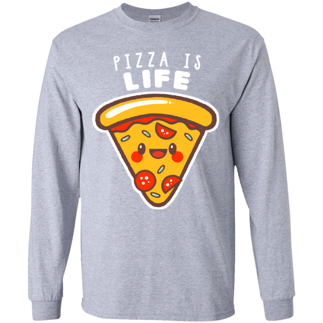 T-Shirts Sport Grey / YS Pizza is Life Youth Long Sleeve T-Shirt