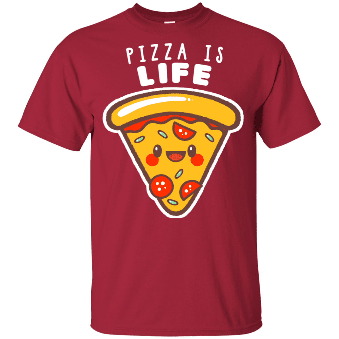 T-Shirts Cardinal / YXS Pizza is Life Youth T-Shirt