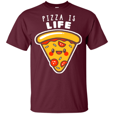 T-Shirts Maroon / YXS Pizza is Life Youth T-Shirt