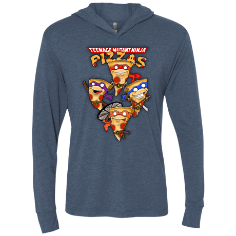 T-Shirts Indigo / X-Small Pizza Ninjas Triblend Long Sleeve Hoodie Tee