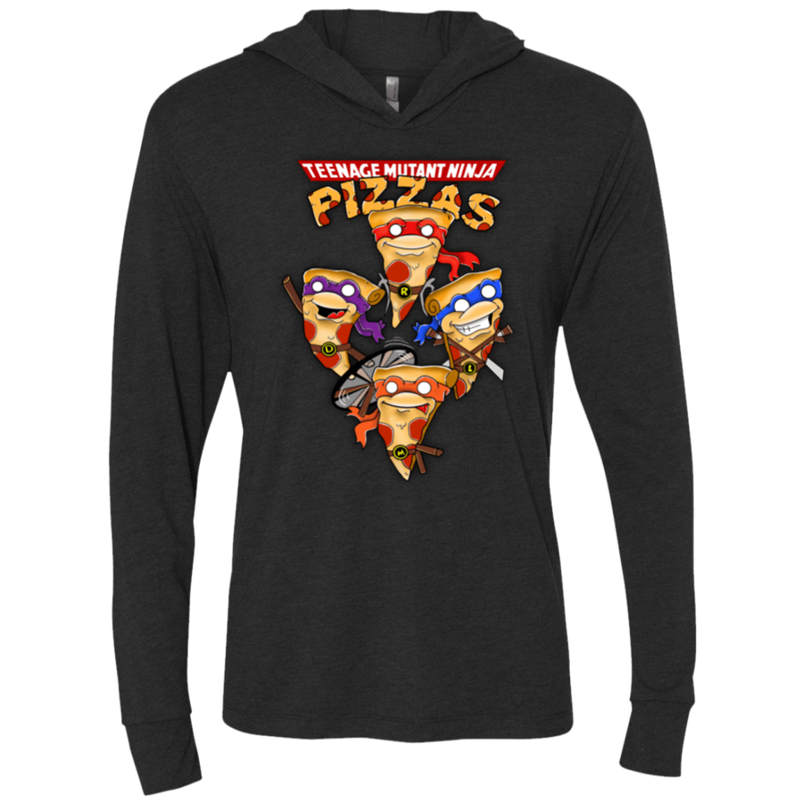 T-Shirts Vintage Black / X-Small Pizza Ninjas Triblend Long Sleeve Hoodie Tee