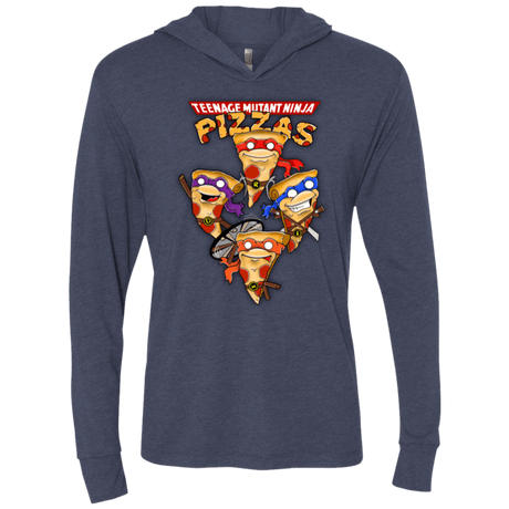 T-Shirts Vintage Navy / X-Small Pizza Ninjas Triblend Long Sleeve Hoodie Tee