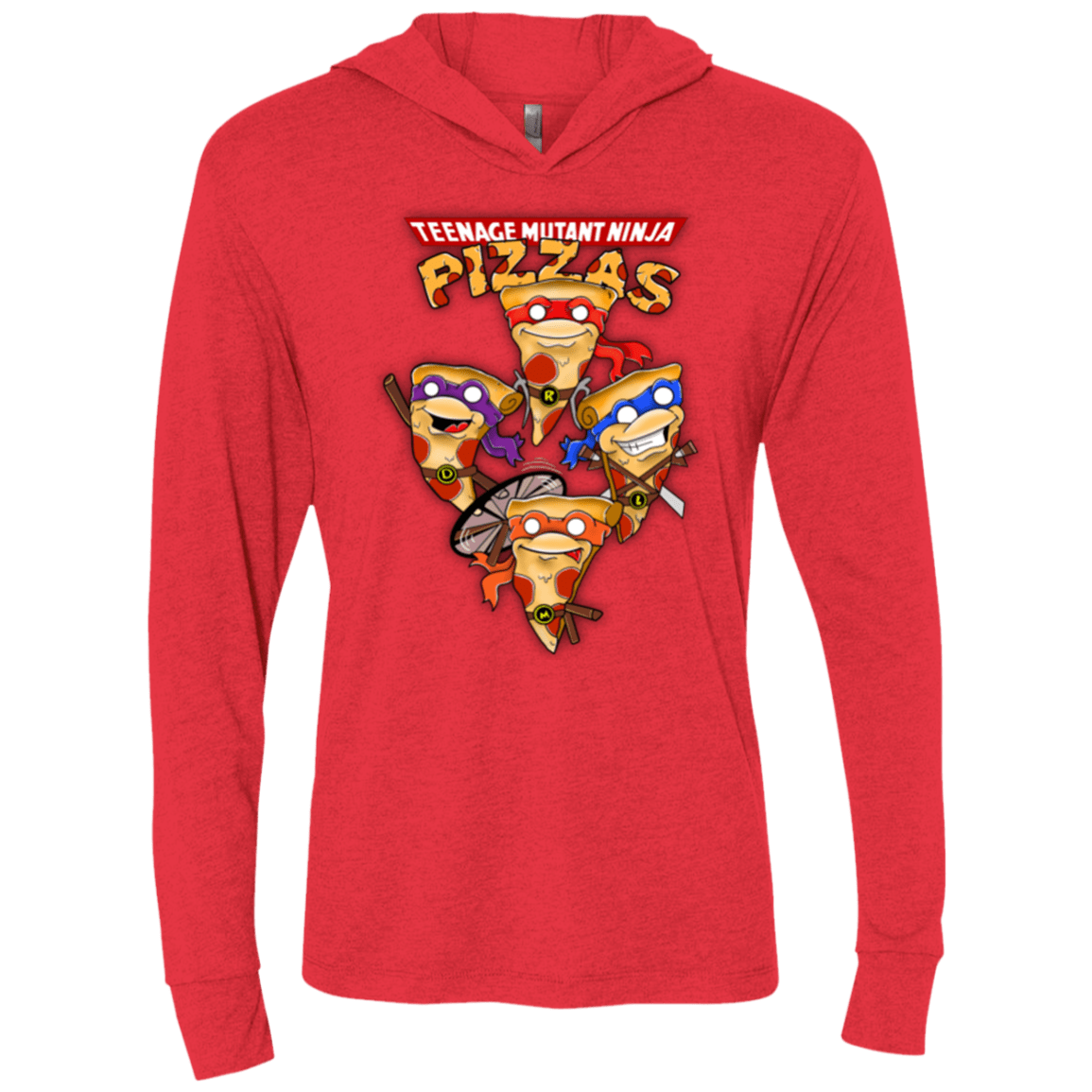 T-Shirts Vintage Red / X-Small Pizza Ninjas Triblend Long Sleeve Hoodie Tee