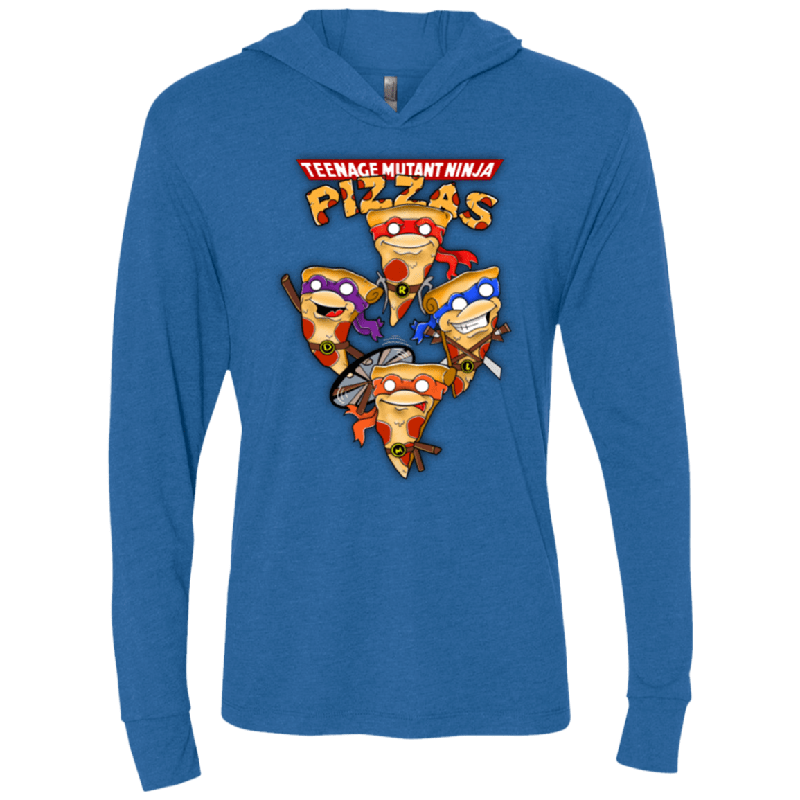 T-Shirts Vintage Royal / X-Small Pizza Ninjas Triblend Long Sleeve Hoodie Tee