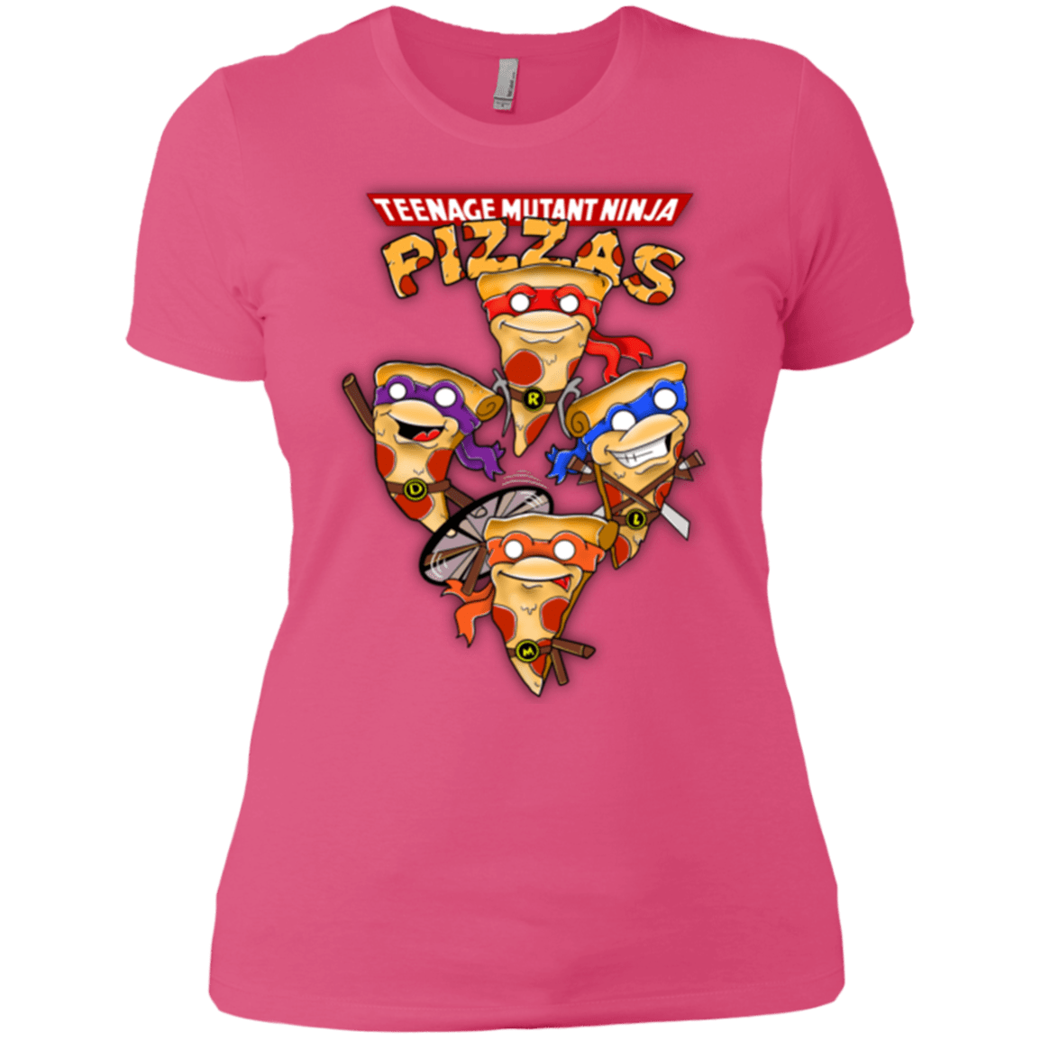 T-Shirts Hot Pink / X-Small Pizza Ninjas Women's Premium T-Shirt