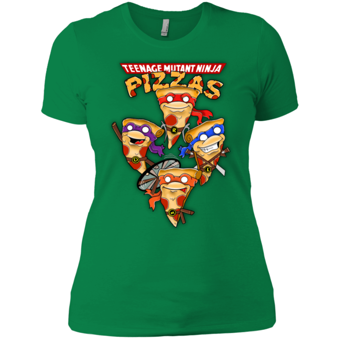 T-Shirts Kelly Green / X-Small Pizza Ninjas Women's Premium T-Shirt