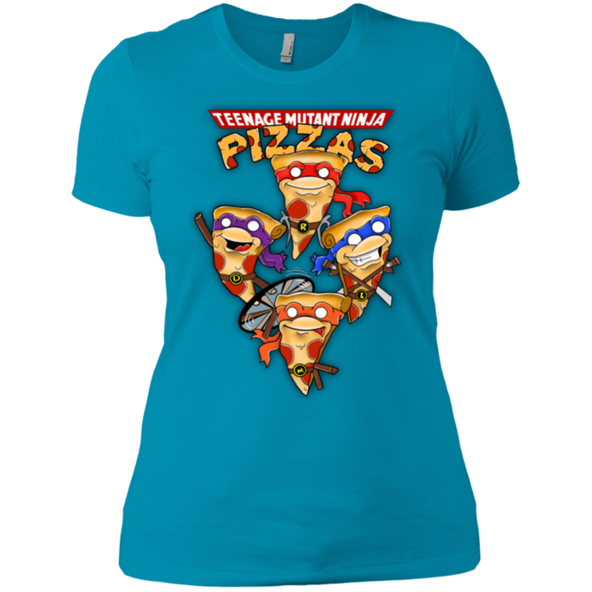 T-Shirts Turquoise / X-Small Pizza Ninjas Women's Premium T-Shirt