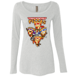 T-Shirts Heather White / Small Pizza Ninjas Women's Triblend Long Sleeve Shirt