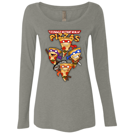 T-Shirts Venetian Grey / Small Pizza Ninjas Women's Triblend Long Sleeve Shirt