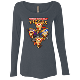 T-Shirts Vintage Navy / Small Pizza Ninjas Women's Triblend Long Sleeve Shirt