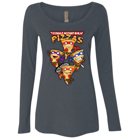 T-Shirts Vintage Navy / Small Pizza Ninjas Women's Triblend Long Sleeve Shirt