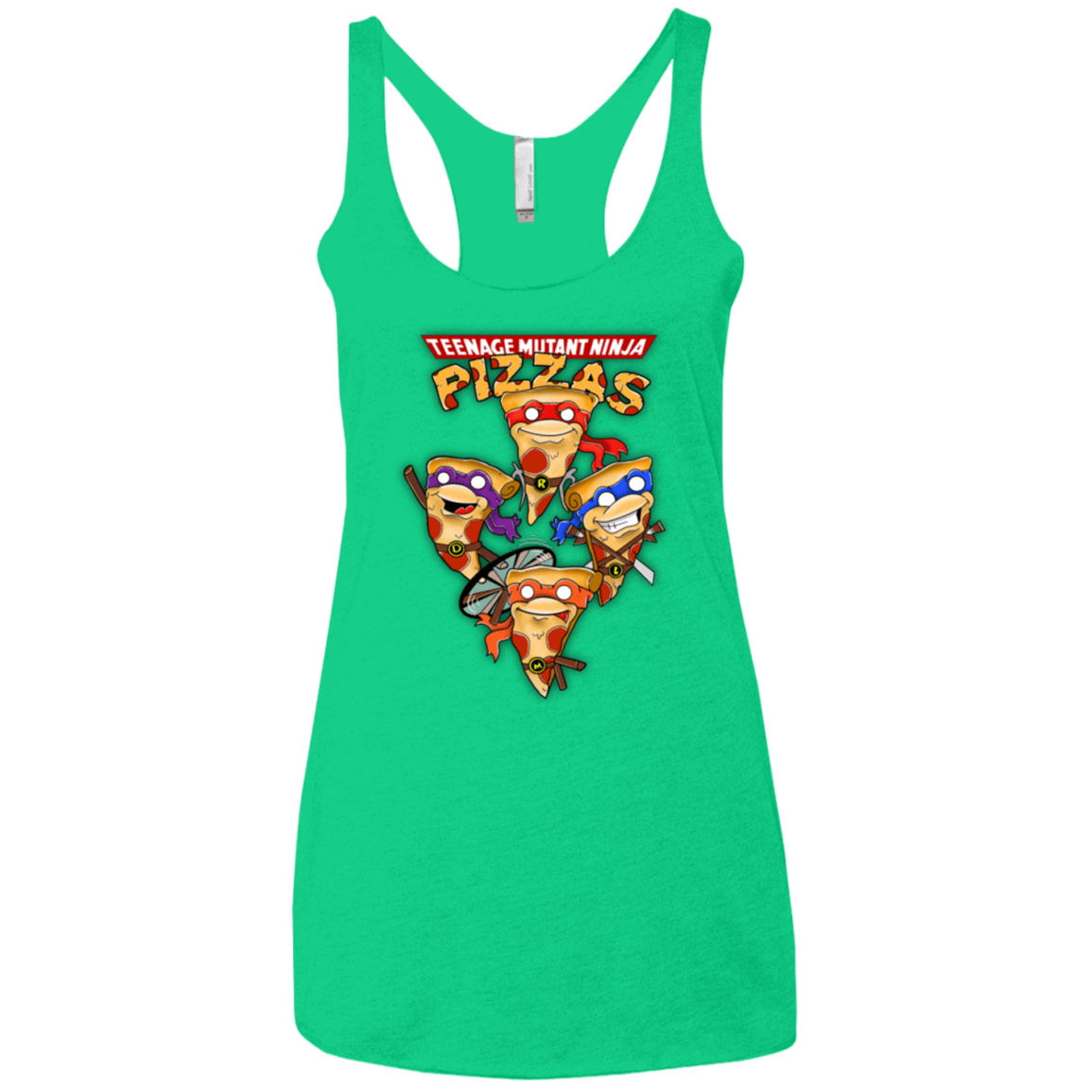 T-Shirts Envy / X-Small Pizza Ninjas Women's Triblend Racerback Tank