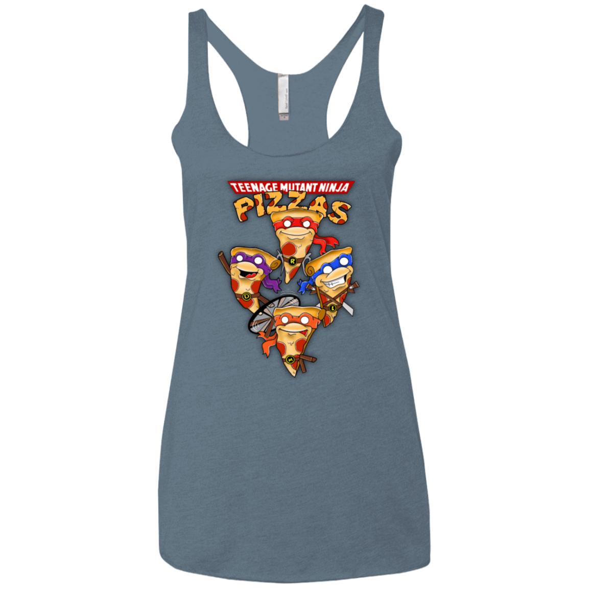 Pizza Ninjas Women's Triblend Racerback Tank